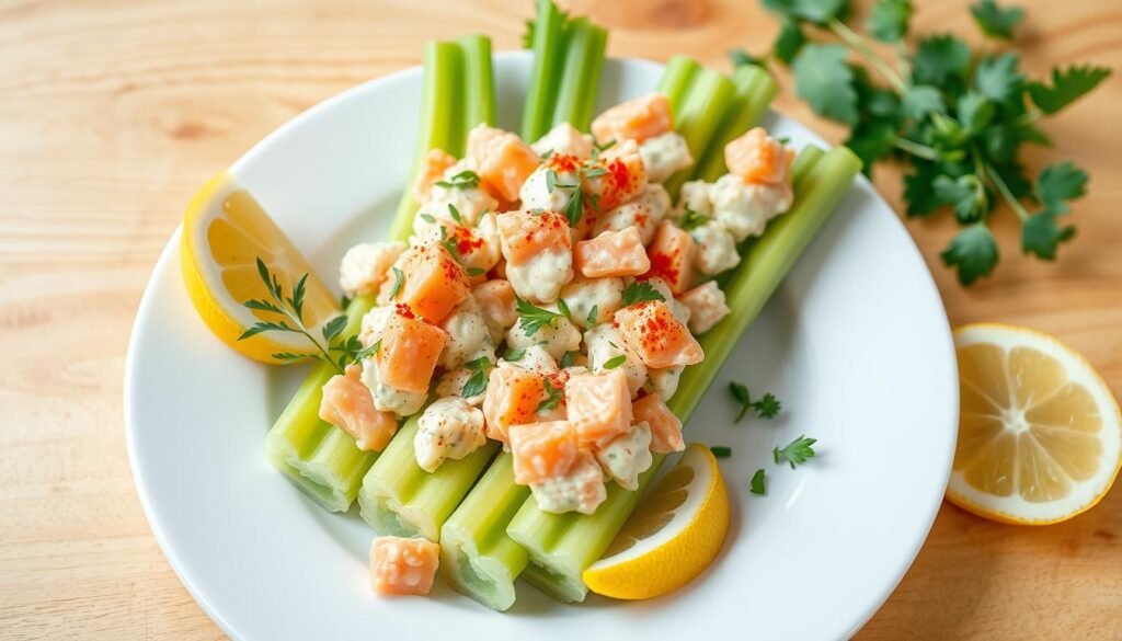 salmon salad celery boats
