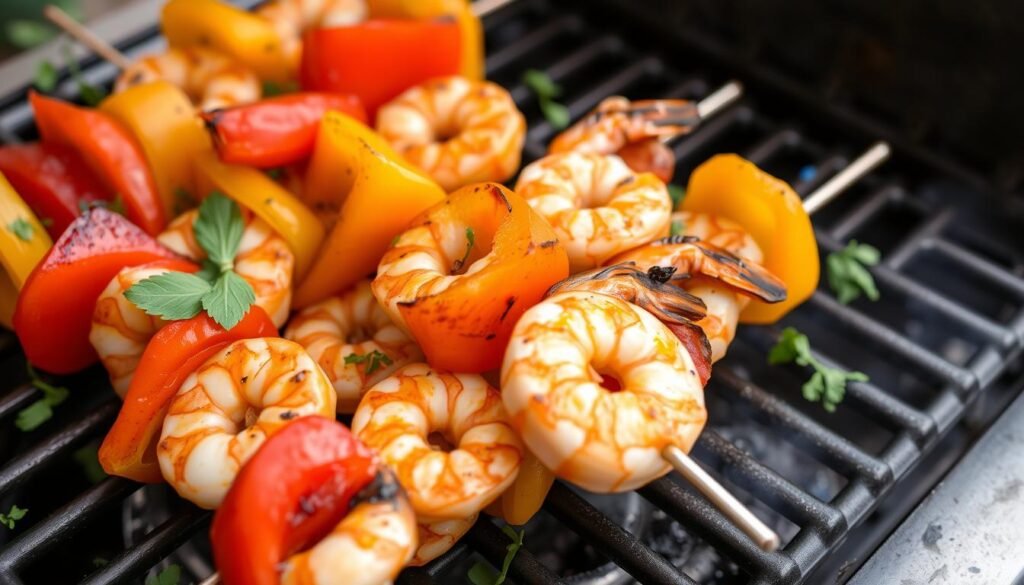 shrimp and bell pepper kebabs